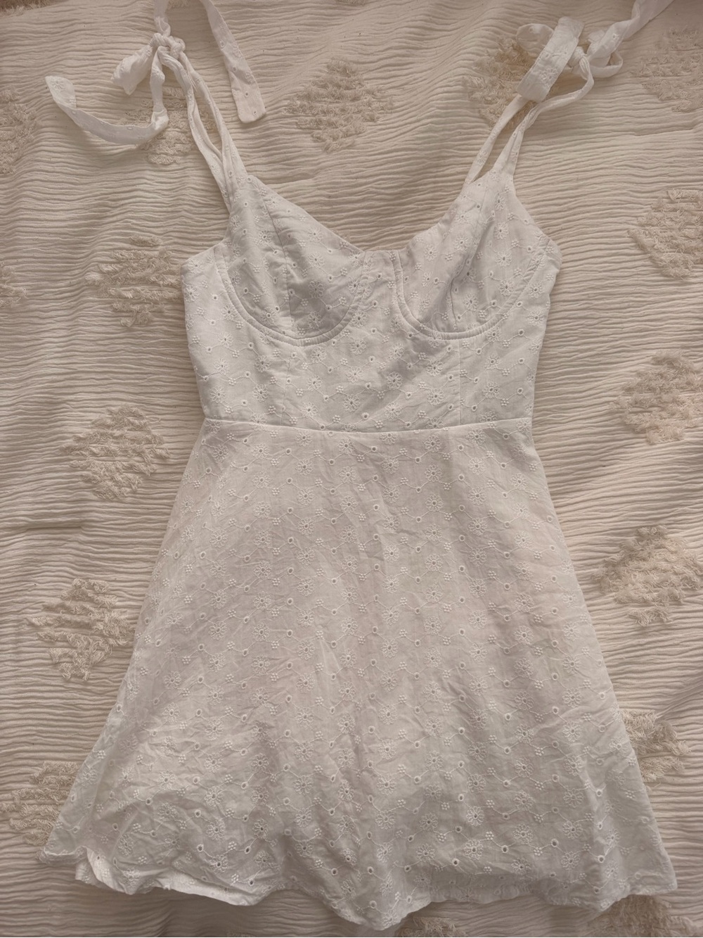 Hello Molly White Tie-Shoulder Mini Sundress
